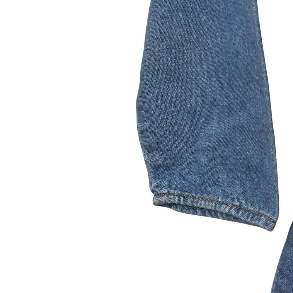 Vintage My Michelle Denim Dress‎ With Velvet Collar Girls 6 Long Sleeve